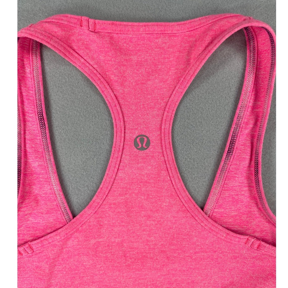 Lululemon Womens Tank Top Cool Racerback Pink Heathered Knit Size 4 - Picture 6 of 6